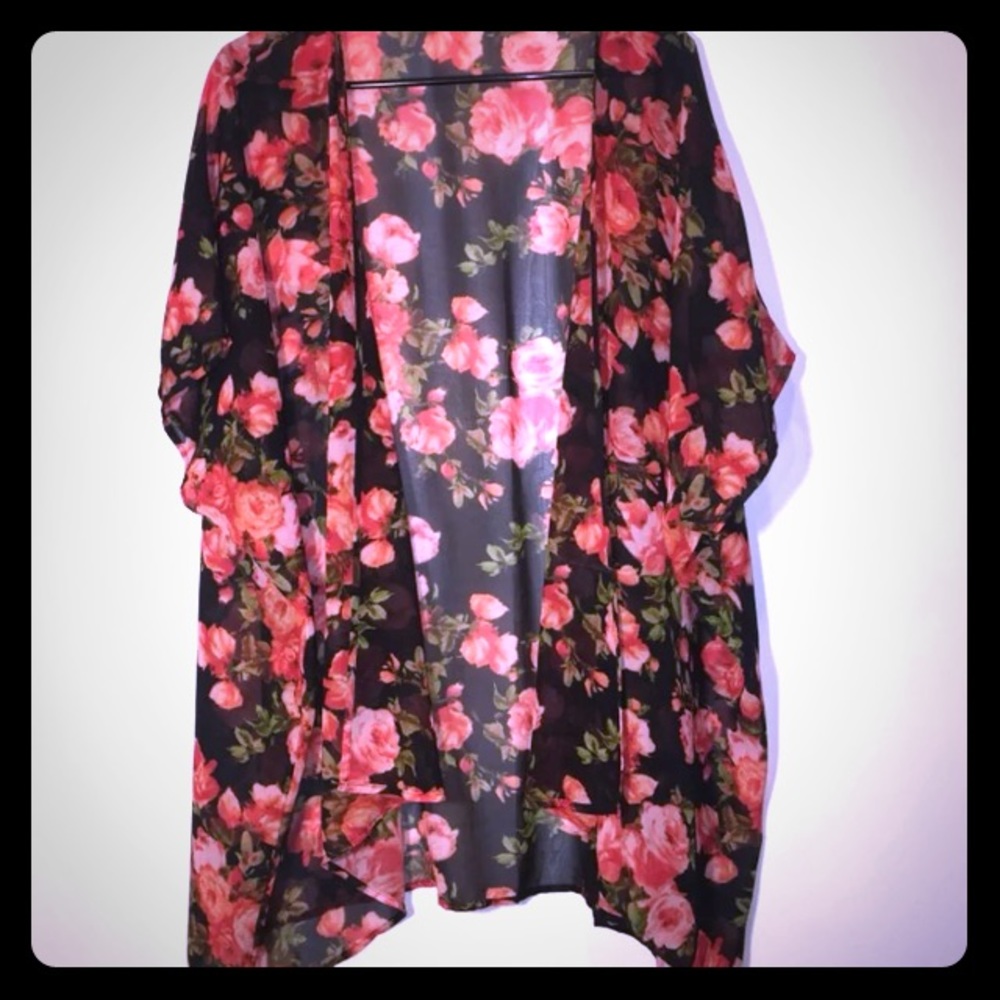 🌸 Floral Kimono Black 🌸